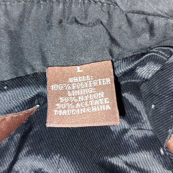 Perry Ellis Black Water Resistant Zip Rain Jacket Coat Sz L - Picture 6 of 6